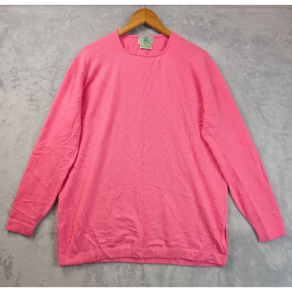 McCulley's Highlands NC Pink 100% Cashmere Tunic Sweater Made in Scotland XXL
